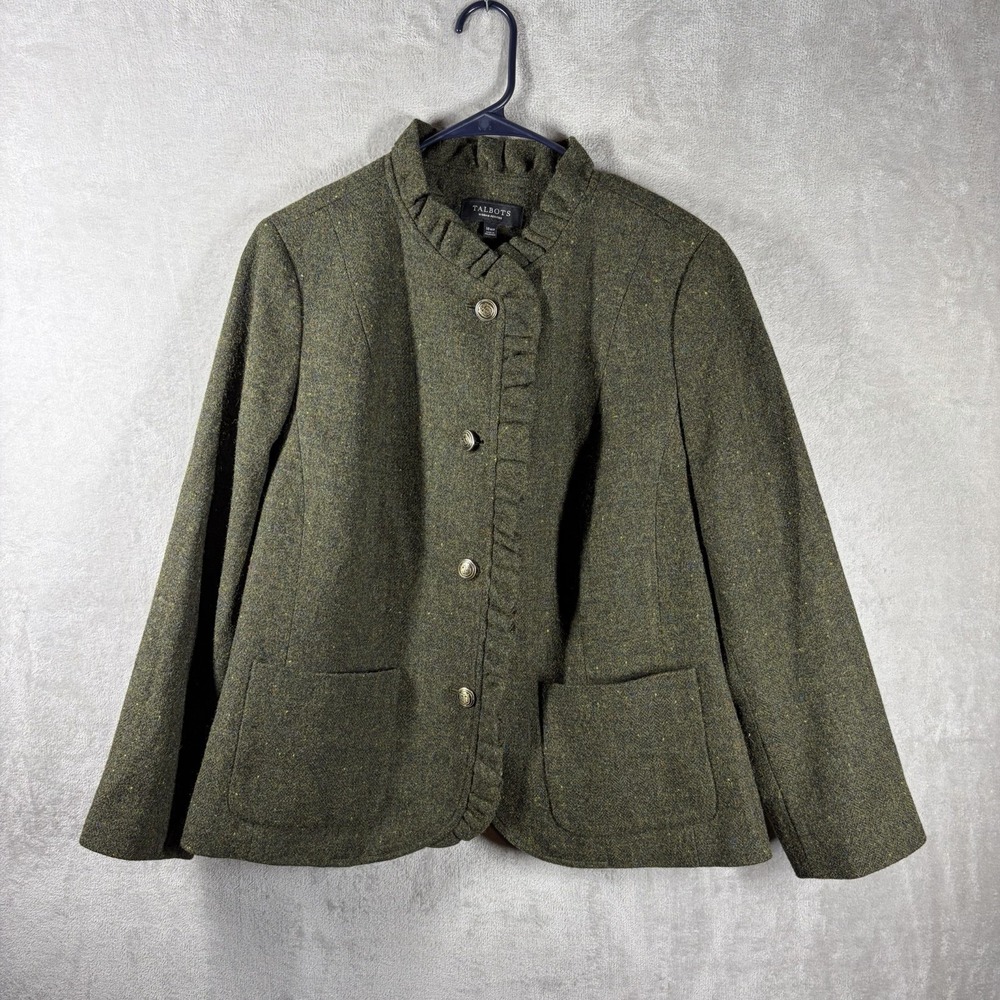Talbots Wool Tweed Blazer Size 18WP Dark Academia English Countryside Poetcore